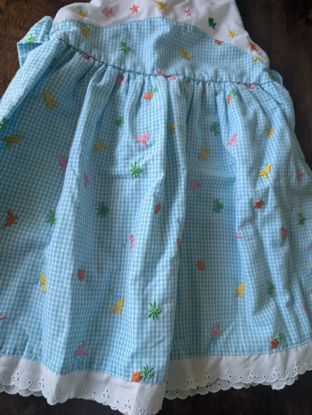 Baby Togs Light Blue Gingham Embroidered Girls' Summer Dress/ 2T - Picture 3 of 7
